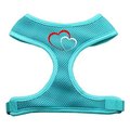 Unconditional Love Double Heart Design Soft Mesh Harnesses Aqua Large UN788359
